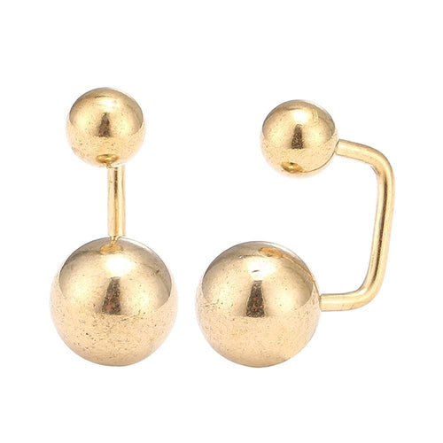 Long Staples Barbell 90 Grad Schraubverschluss zwei Kugeln große und klein goldfarben - chic - net.de