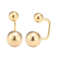 Cargar imagen en el visor de la galería, Long Staples Barbell 90 Grad Schraubverschluss zwei Kugeln große und klein goldfarben - chic - net.de
