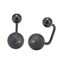 Cargar imagen en el visor de la galería, Long Staples Barbell 90 Grad Schraubverschluss zwei Kugeln schwarz glitzer - chic - net.de
