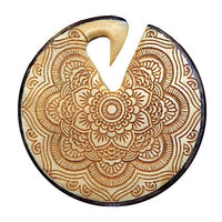 Cargar imagen en el visor de la galería, Mandala Ohr - Gewicht Narra - und Krokodilholz 8mm Piercing - chic - net.de
