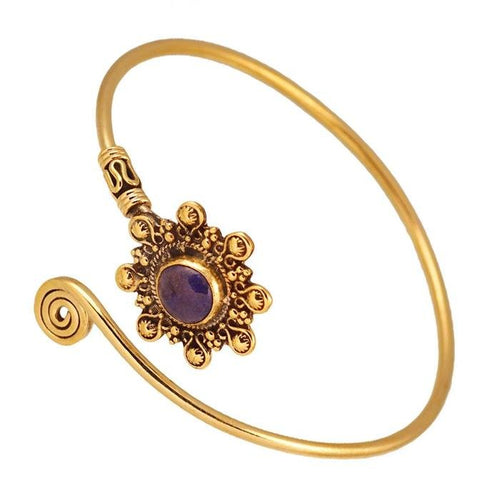 Messing Armreif antik Lapis gold Partikel Kugeln Blume verstellbar antik Tribal Schmuck - chic - net.de