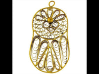 Load image into Gallery viewer, Messing Brass Anhänger Tropfen Vogel Bänder antik golden Kette nickelfrei dünn oxidiert Tribal - chic - net.de
