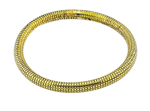Messing Brass Armreif rund golden Plättchen oxidiert antik Tribal 65 mm Schmuck - chic - net.de