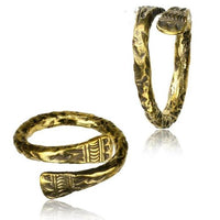 Load image into Gallery viewer, Messing Ringe verstellbar überlappend antik golden breit und schmal - chic - net.de
