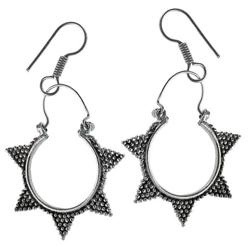 Messingohrringe versilbert Ohrhänger Kreis Dreiecke Punkte 925 sterling Silber - chic - net.de