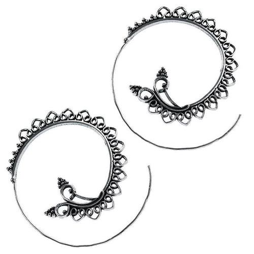 Messingohrringe versilbert Spiralen Herzen Punkte verzweigt 925 sterling Silber - chic - net.de