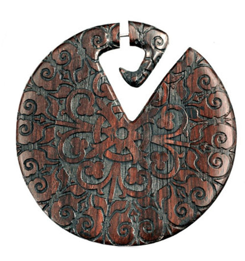 Moroccan Flower Design Fake Piercing Hanger aus Narra Holz - chic - net.de