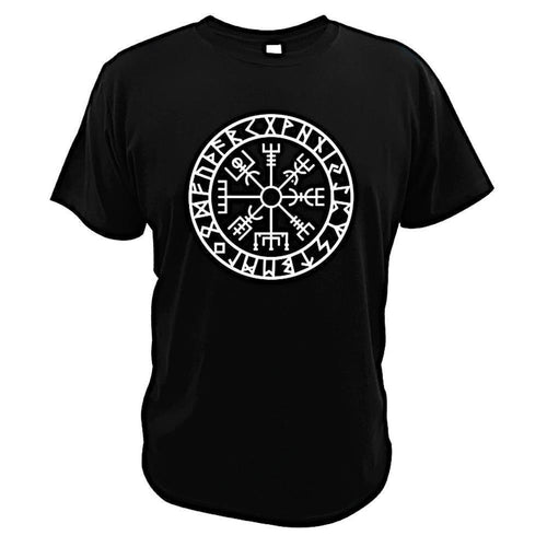 Viking T-Shirt Icelandic Vegvisir Compass Rune Cotton