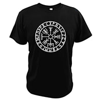 Cargar imagen en el visor de la galería, Viking T-Shirt Icelandic Vegvisir Kompass Rune Baumwolle
