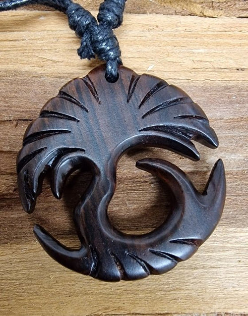 Nara Holz - Ketten: Natürlicher Holzschmuck mit Frei Verstellbarer Baumwollkette - chic - net.de