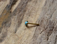 Cargar imagen en el visor de la galería, Nasen Stecker Piercing Pin Türkis Stein Brass gold - chic - net.de
