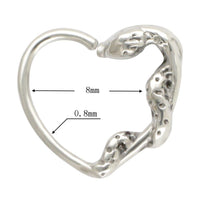 Cargar imagen en el visor de la galería, Nasenring Septum Piercing Edelstahl Herz Schlange - chic - net.de
