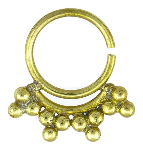Nasenringe Dreiecke Bogen Messing Septum Piercing Tribal antik goldfarben nickelfrei Nase exotisch Brass - chic - net.de