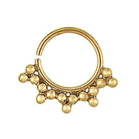 Load image into Gallery viewer, Nasenringe Dreiecke Punkte Messing Tribal antik goldfarben nickelfrei Septum Piercing Nase exotisch Brass - chic - net.de
