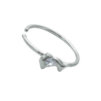 Load image into Gallery viewer, Nostril Piercing Nasenring 925 Sterling Silber Kristall Delfin weiß Glitzer Kugelenden - chic - net.de
