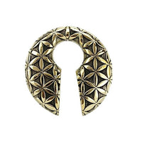 Load image into Gallery viewer, Ohrgewicht Brass 12mm Blume des Lebens Schlüsselloch - chic - net.de
