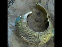 Load image into Gallery viewer, Ohrgewicht Brass 6mm Clicker Piercing grüne Jade Creole - chic - net.de
