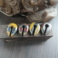 Load image into Gallery viewer, Ohrgewicht Natur Stein 12mm Tropfen Schlüsselloch braun - chic - net.de
