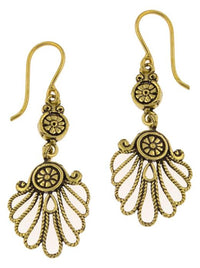 Load image into Gallery viewer, Ohrhänger Blumenkreise Seile lang Messing antik golden Tribal Piercing Ohrringe - chic - net.de
