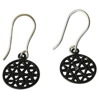 Load image into Gallery viewer, Ohrringe 925 Sterling Silber schwarz Blume des Lebens - chic - net.de
