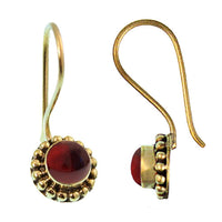 Cargar imagen en el visor de la galería, Ohrringe Blume Perlen 8 mm Jaspis rot Messing Brass antik golden Tribal Ohrhänger - chic - net.de
