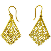 Load image into Gallery viewer, Ohrringe Drache umgedreht Ornamente Messing antik golden nickelfrei Tribal Brass Ohrhänger glänzend - chic - net.de
