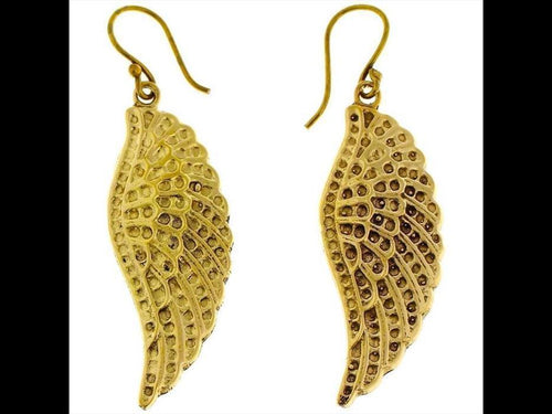 Ohrringe Flügel Engel Messing antik golden Tribal Ohrhänger nickelfrei Brass Schmuck Piercing - chic - net.de