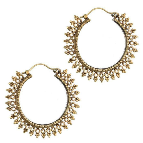 Ohrringe Punkte Messing Kreise Punkte in Dreieckform golden nickelfrei antik Schmuck Piercing - chic - net.de