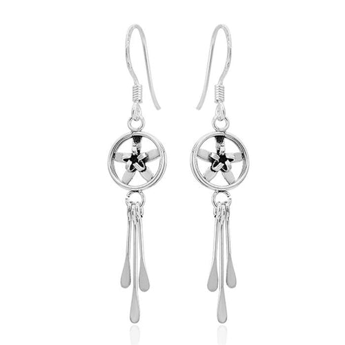 Ohrringe Silberohrringe 925er Sterling Silber Damen Ohrhänger Blume Tropfen - chic - net.de