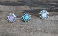 Load image into Gallery viewer, Ohrstecker 925 Silber Opal E - Coat oxidiert Sonne Rad - chic - net.de
