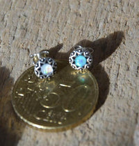 Load image into Gallery viewer, Ohrstecker 925 Silber Opal E - Coat oxidiert Stern - chic - net.de
