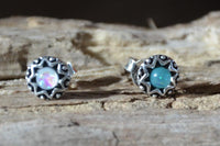 Load image into Gallery viewer, Ohrstecker 925 Silber Opal E - Coat oxidiert Stern - chic - net.de
