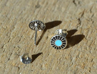 Load image into Gallery viewer, Ohrstecker 925 Silber Rad E - Coat Epoxid blau oxidiert - chic - net.de

