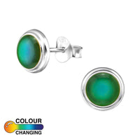 Load image into Gallery viewer, Ohrstecker 925 Silber rund E - Coat Abalone Farbwechsel - chic - net.de
