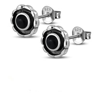 Cargar imagen en el visor de la galería, Ohrstecker 925 Sterling Silber Blume Stein oxidiert - chic - net.de
