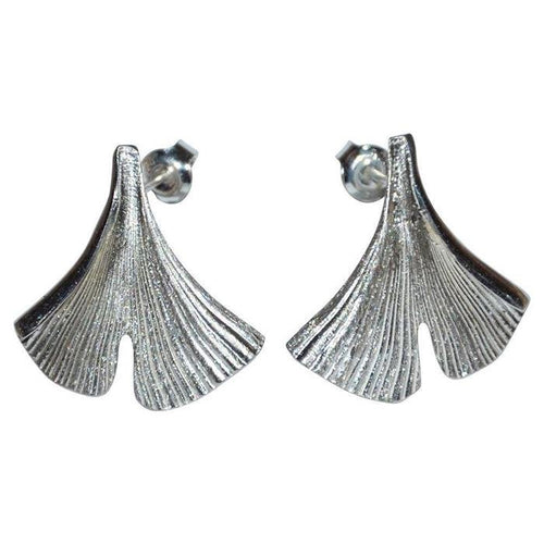 Ohrstecker 925 Sterling Silber Ginkgo Blatt 18mm - chic - net.de