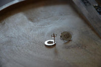 Cargar imagen en el visor de la galería, Ohrstecker 925 Sterling Silber Gitter rund gebürstet - chic - net.de
