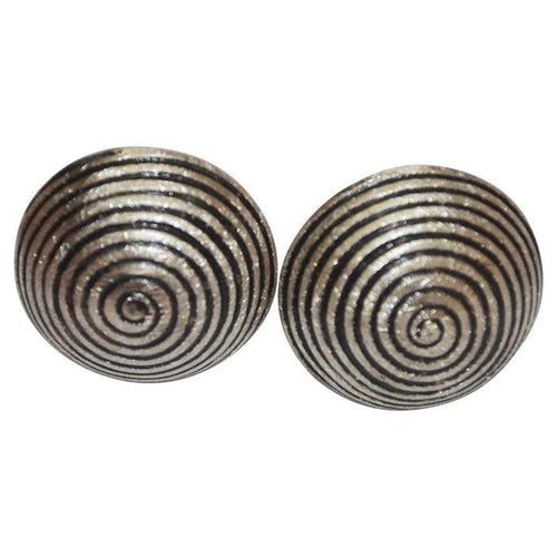 Ohrstecker 925 Sterling Silber Spirale Halbkugel schwarz - chic - net.de