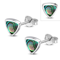 Load image into Gallery viewer, Ohrstecker 925 Sterling Silber Triangel Türkis Abalone - chic - net.de
