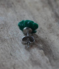 Load image into Gallery viewer, Ohrstecker Edelstahl Resin Rose Blume türkis grün gelb - chic - net.de
