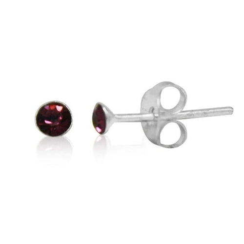 Ohrstecker Glas transparent hellgrün scheinend, 5 mm Ø, facettiert, glitzernd, 925er Sterlingsilber - Stift - chic - net.de