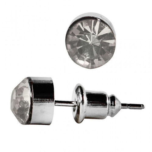 Ohrstecker Glas transparent hellgrün scheinend, 5 mm Ø, facettiert, glitzernd, 925er Sterlingsilber - Stift - chic - net.de