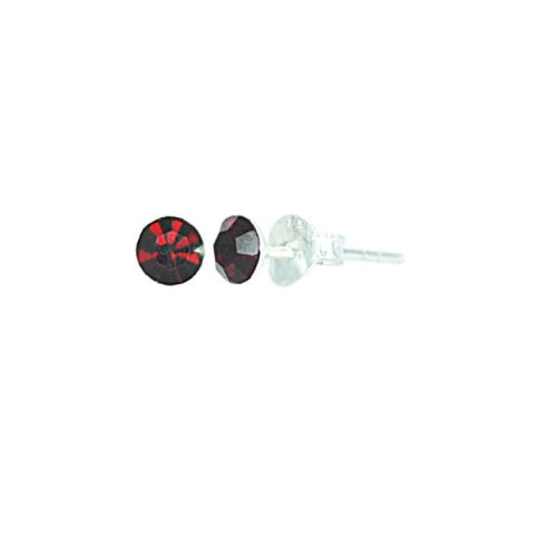 Ohrstecker Glas transparent hellgrün scheinend, 5 mm Ø, facettiert, glitzernd, 925er Sterlingsilber - Stift - chic - net.de