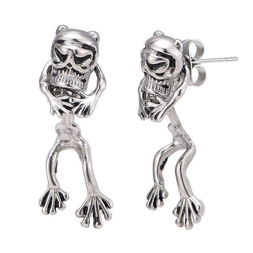 Ohrstecker Piercing Edelstahl Frosch Skelett mehrteilig - chic - net.de
