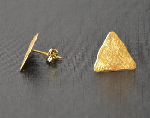 Ohrstecker vergoldet 925 Silber Dreieck wellig - chic - net.de