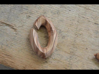 Load image into Gallery viewer, Olivenholz 14mm Piercing Hoop Creole Mandel 65mm hell - chic - net.de
