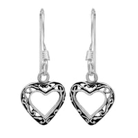 Load image into Gallery viewer, Ohrringe Herz hohl Spiralrand Silberohrringe 925 Sterling Silber Damen Schmuck
