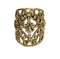 Load image into Gallery viewer, Ear cuffs verschnörkeltes Muster Blumen Messing gold
