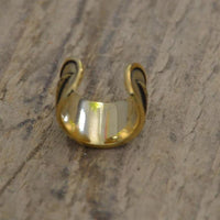 Load image into Gallery viewer, Ear cuffs Punkte Schlangenlinie schlicht Messing gold
