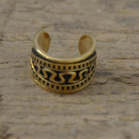 Load image into Gallery viewer, Ear cuffs Punkte Schlangenlinie schlicht Messing gold
